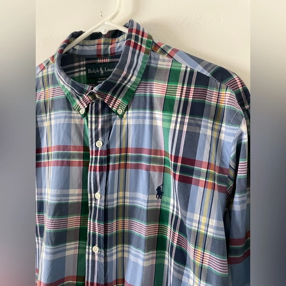 RALPH LAUREN Plaid Button Down Shirt Easter Preppy Pastels Size XL - Picture 2 of 7